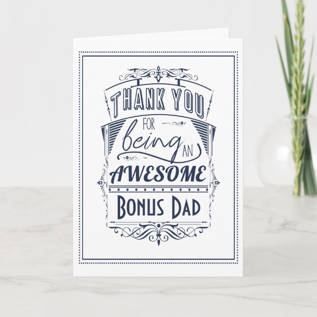 Thank You For Being An Awesome Bonus Dad Card (Front)