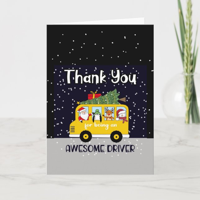 thank you for being an awesome school bus driver card (Front)