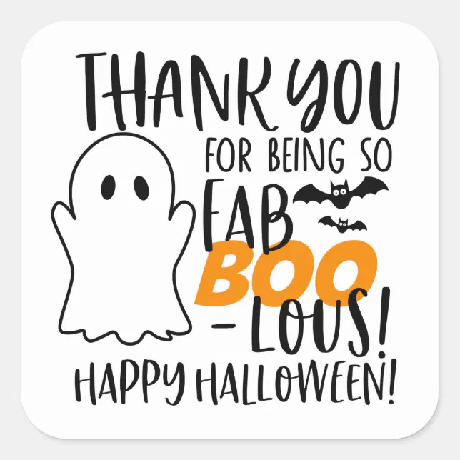 Thank You for being Fa Boo Lous Square Sticker | Zazzle