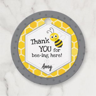 Thank you for being here - Bumble Bee Favor Tags