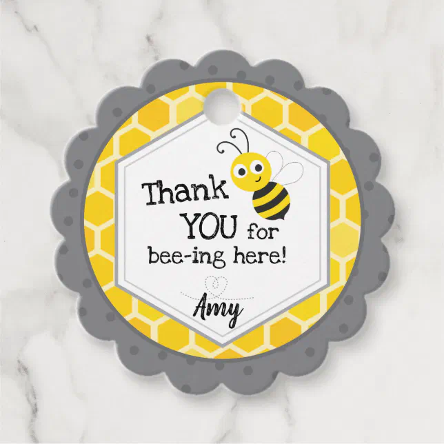 Thank you for being here - Bumble Bee Favor Tags | Zazzle