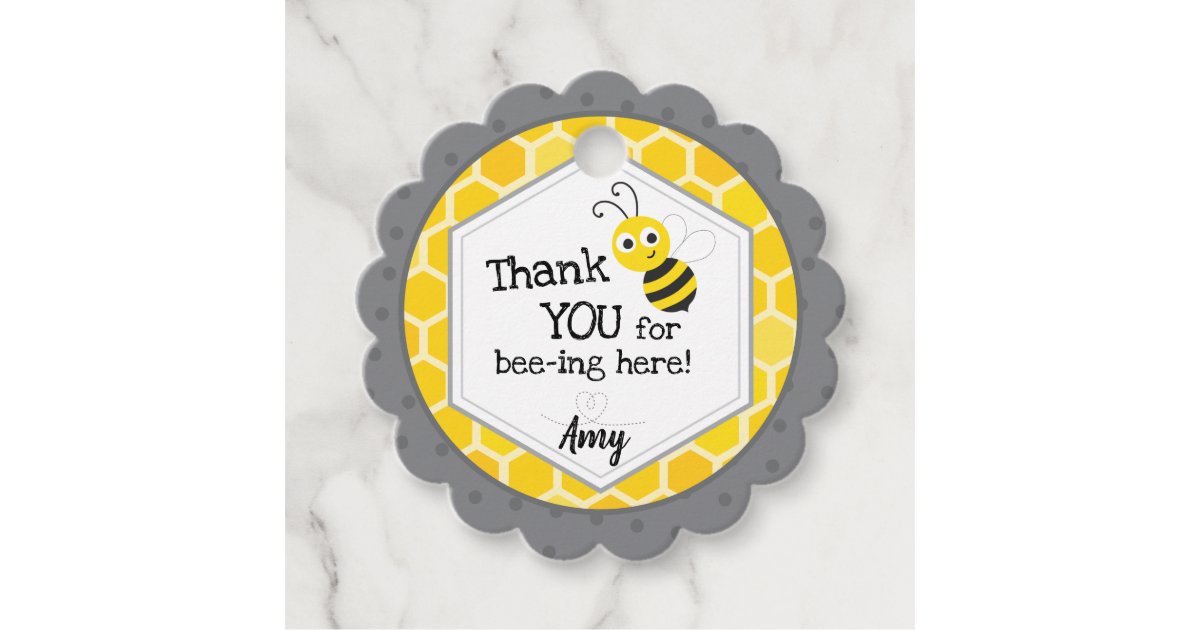 Thank you for being here - Bumble Bee Favor Tags | Zazzle