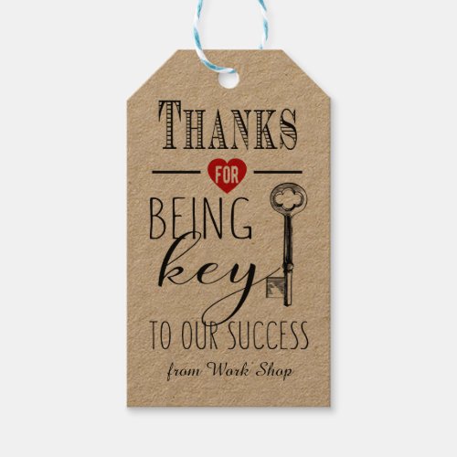 thank you for being key to our success add  logo g gift tags