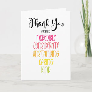 thank you for being kind card