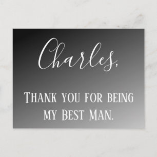 Thank You for being my Best Man Postcard