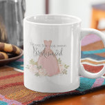 Thank You for being my Bridesmaid Blush Watercolor Coffee Mug<br><div class="desc">Thank you for being Bridesmaid? This design features thank you for being my bridesmaid,  bridal party gift,  favors gift idea,  a romantic chic elegant style,  with simple minimal bridesmaid,  calligraphy script typography,  and blush pink watercolor wedding,  floral elegant design. great for a bridal shower as well.</div>