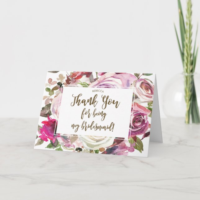thank you for being my bridesmaid card (Front)