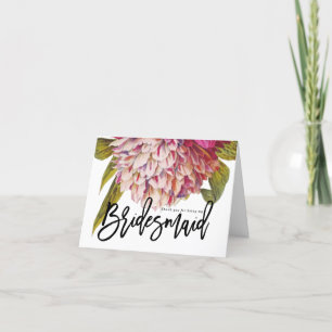 thank you for being my bridesmaid card floral