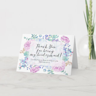 thank you for being my bridesmaid card succulents