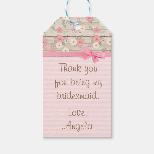Thank You for being my Bridesmaid Gift Tag