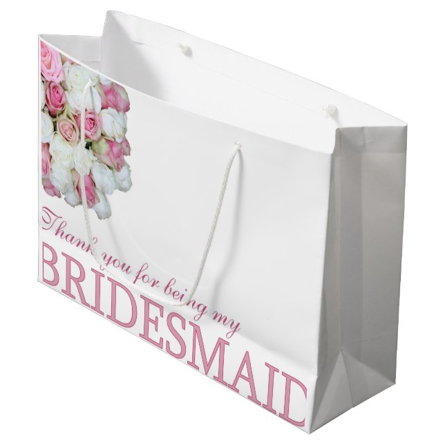 Thank you for being my Bridesmaid Large Gift Bag (Front Angled)