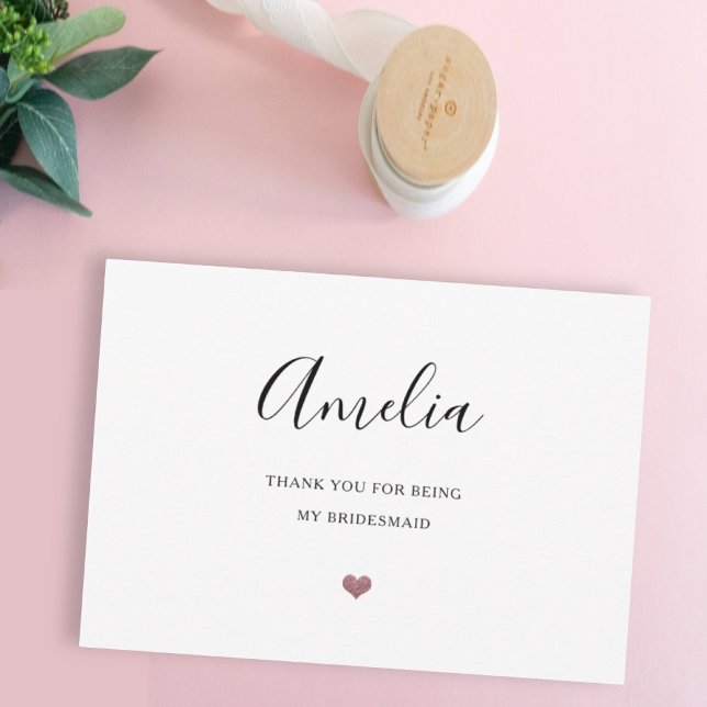 thank you for being my bridesmaid wedding glitter  card (Creator Uploaded)