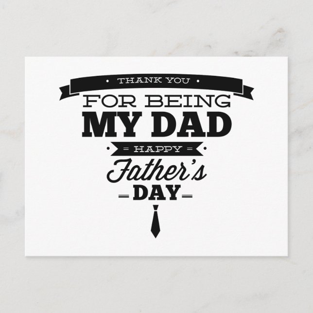 Thank You For Being My Dad – Happy Father’s Day Postcard (Front)