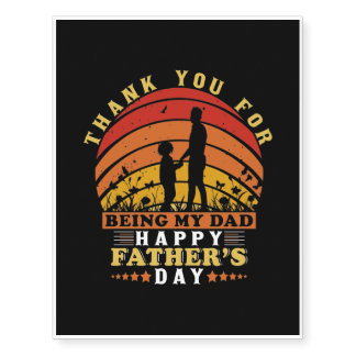 Thank You for Being My Dad Temporary Tattoos