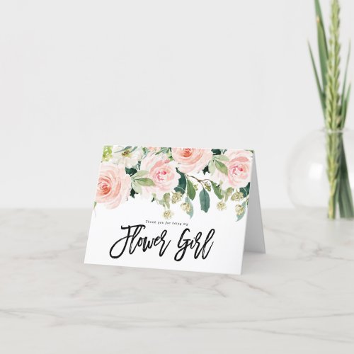 thank you for being my flower girl card floral