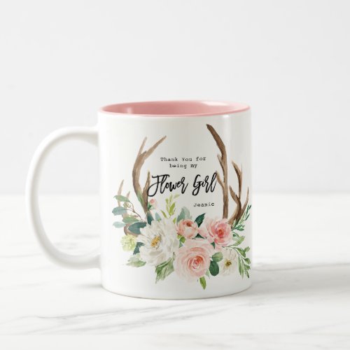 thank you for being my flower girl floral mug