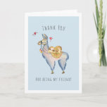 Thank You For Being My Friend | Llama Sloth Card<br><div class="desc">Sending your best friend a smile with this adorable llama and sloth friendship card. Add your custom wording to this design by using the "Edit this design template" boxes on the right hand side of the item, or click the blue "Customize it" button to arrange the text, change the fonts...</div>
