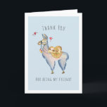 Thank You For Being My Friend | Llama Sloth Card<br><div class="desc">Sending your best friend a smile with this adorable llama and sloth friendship card. Add your custom wording to this design by using the "Edit this design template" boxes on the right hand side of the item, or click the blue "Customize it" button to arrange the text, change the fonts...</div>