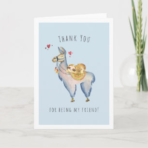 Thank You For Being My Friend   Llama Sloth Card