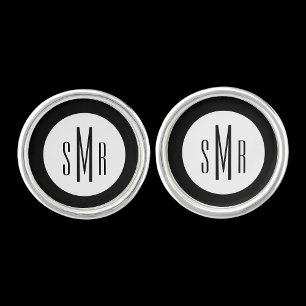 Thank You for Being my Groomsman Silver Initials Cufflinks