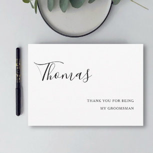 thank you for being my groomsman wedding modern card
