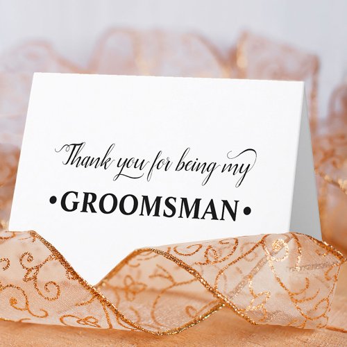 Thank You for being my Groomsman Wedding Party