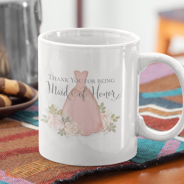 Thank You for being my Maid of Honor Blush Pink Coffee Mug (Creator Uploaded)