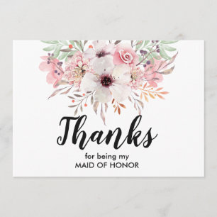 Thank You For Being My Maid Of Honor Card Floral