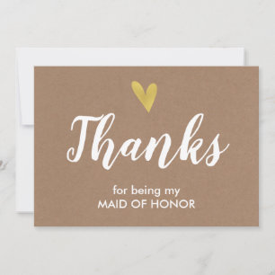 Thank You For Being My Maid Of Honor Card   Kraft