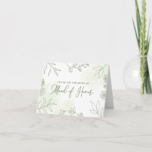 Thank You for Being My Maid of Honor Wedding Card
