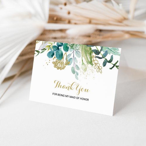 Thank You For Being My Maid of Honor Wedding Card