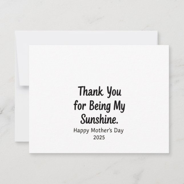 Thank You for Being My Sunshine Mom Gifts Invitation (Front)