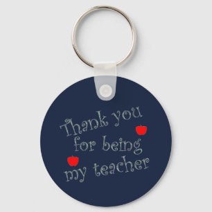Thank You for Being My Teacher Bright Apples Keychain