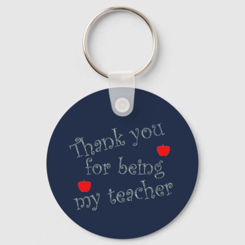Thank You for Being My Teacher Bright Apples Keychain