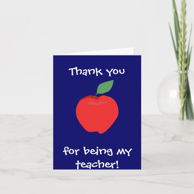 Thank You For Being My Teacher! Card (Front)