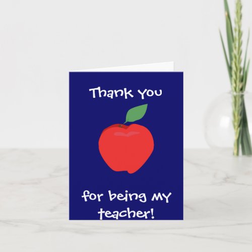 Thank You For Being My Teacher Card