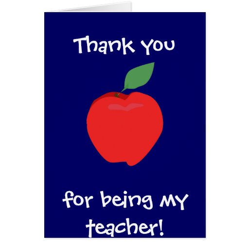 Thank You For Being My Teacher! Card | Zazzle