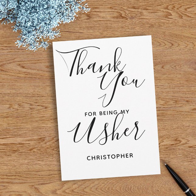 Thank you for being my Wedding Usher Flat Card (Thank your Wedding Usher with this card. Just add their name)