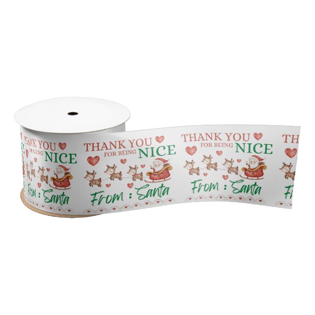 Thank You For Being Nice Christmas Ribbon  (Spool)