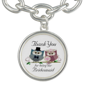 Thank You for being our Bridesmaid, Charm Bracelet