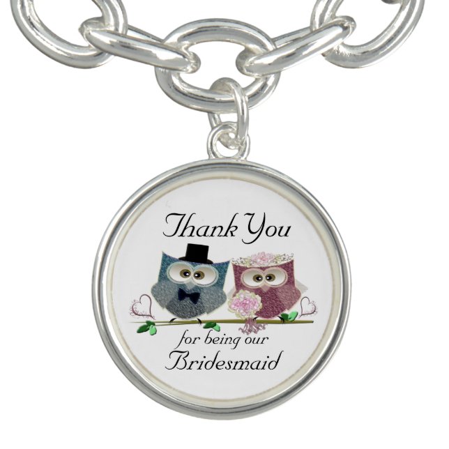 Thank You for being our Bridesmaid, Charm Bracelet (Design)