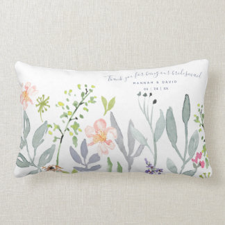 Thank you for being our bridesmaid delicate floral lumbar pillow
