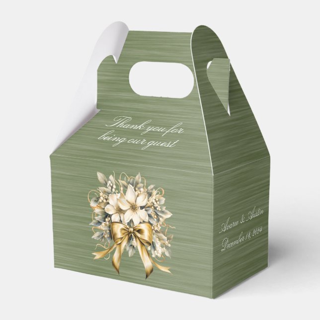 Thank you for being our guest Christmas wedding Favor Boxes (Front Side)
