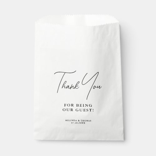 Thank You For Being Our Guest Wedding Favor Bag