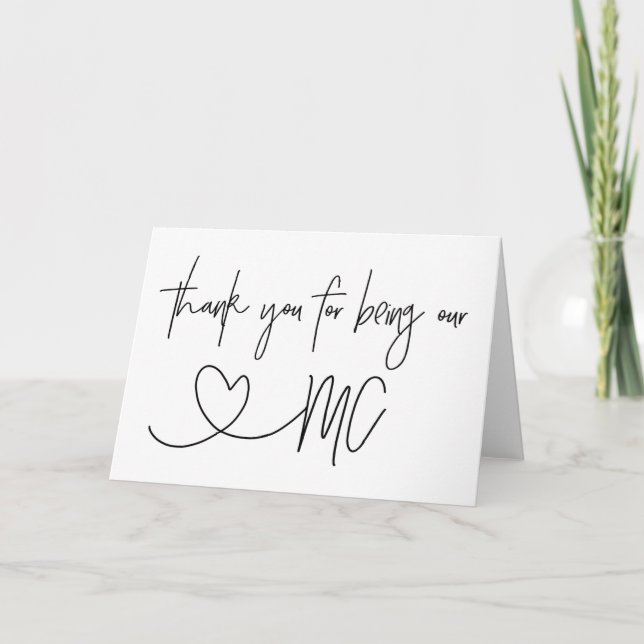 Thank You For Being Our MC Wedding Card (Front)