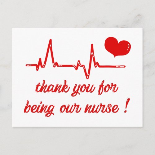 Thank You for Being Our Nurse _ Medical Thank You Postcard