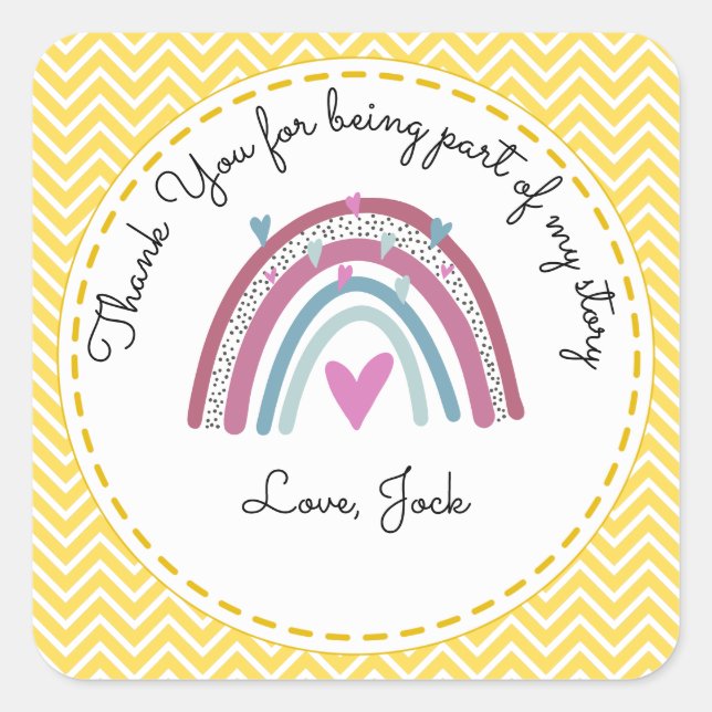 Thank You for being part of my story teacher Square Sticker (Front)