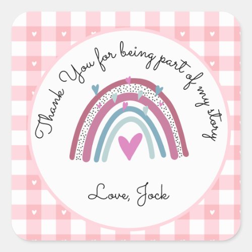 Thank You for being part of my story teacher Square Sticker