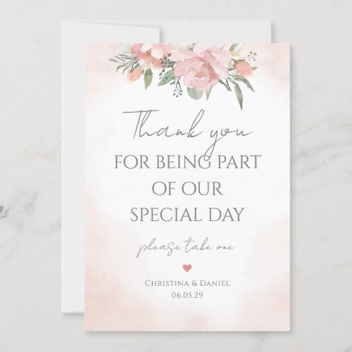 Thank You for Being Part of Our Day Floral Beach Invitation