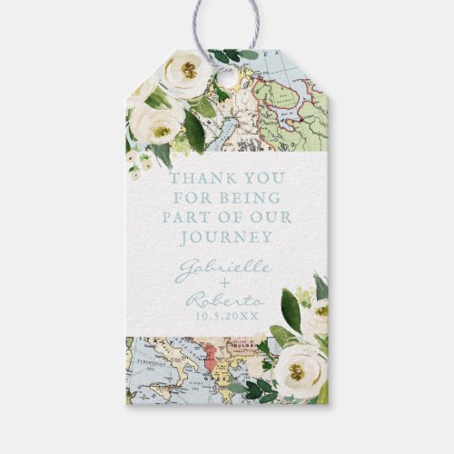 Thank You For Being Part of Our Journey Map Favor Gift Tags